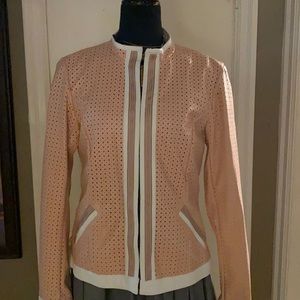 Yest eyelet faux leather jacket